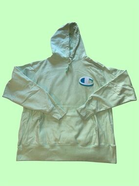 Champion‎ Mint Green Reverse Weave Embroidered Logo Hoodie/Sweatshirt